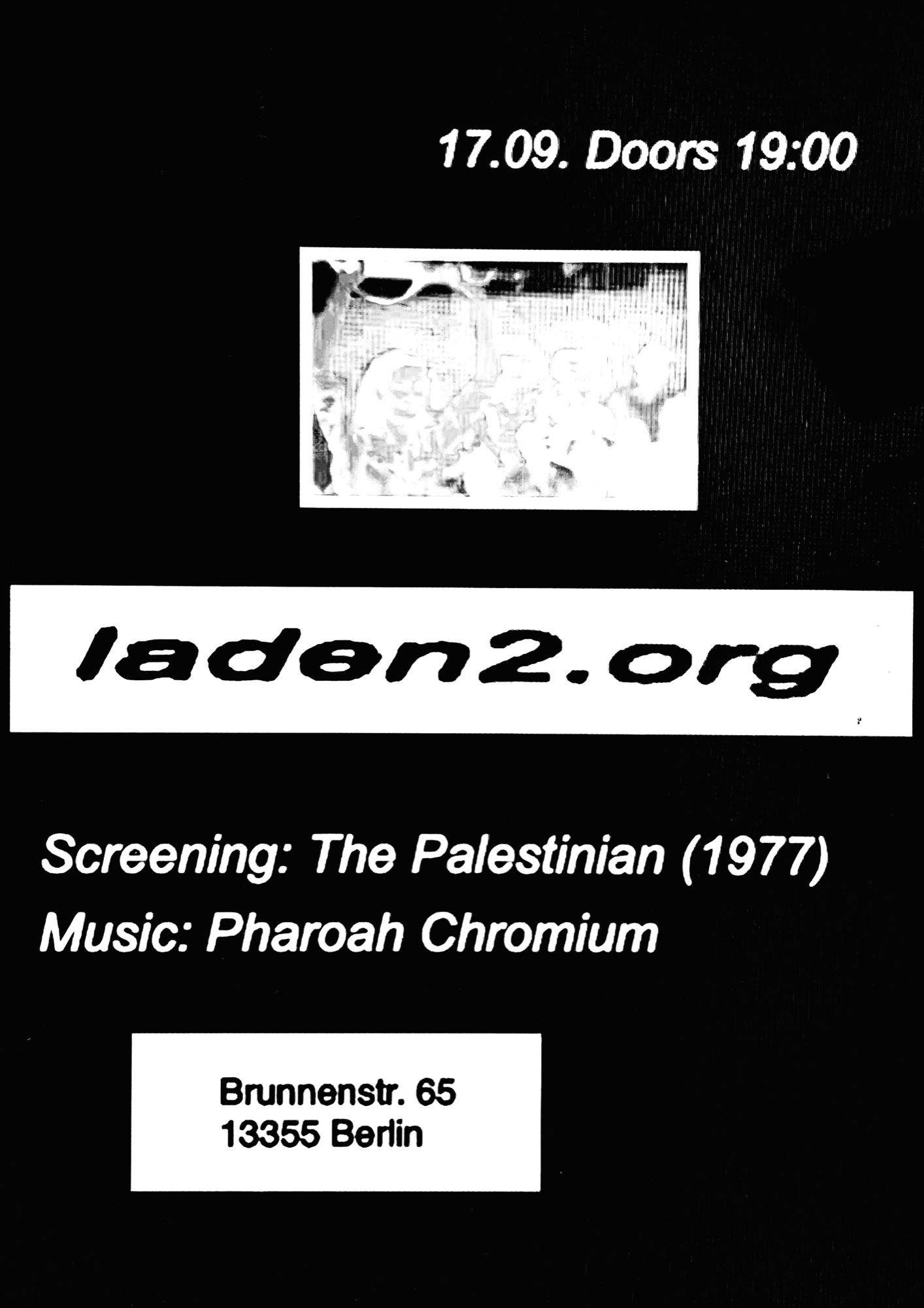 The Palestinian screening and music by Pharoah Chromium &mdash; September 17, 2026