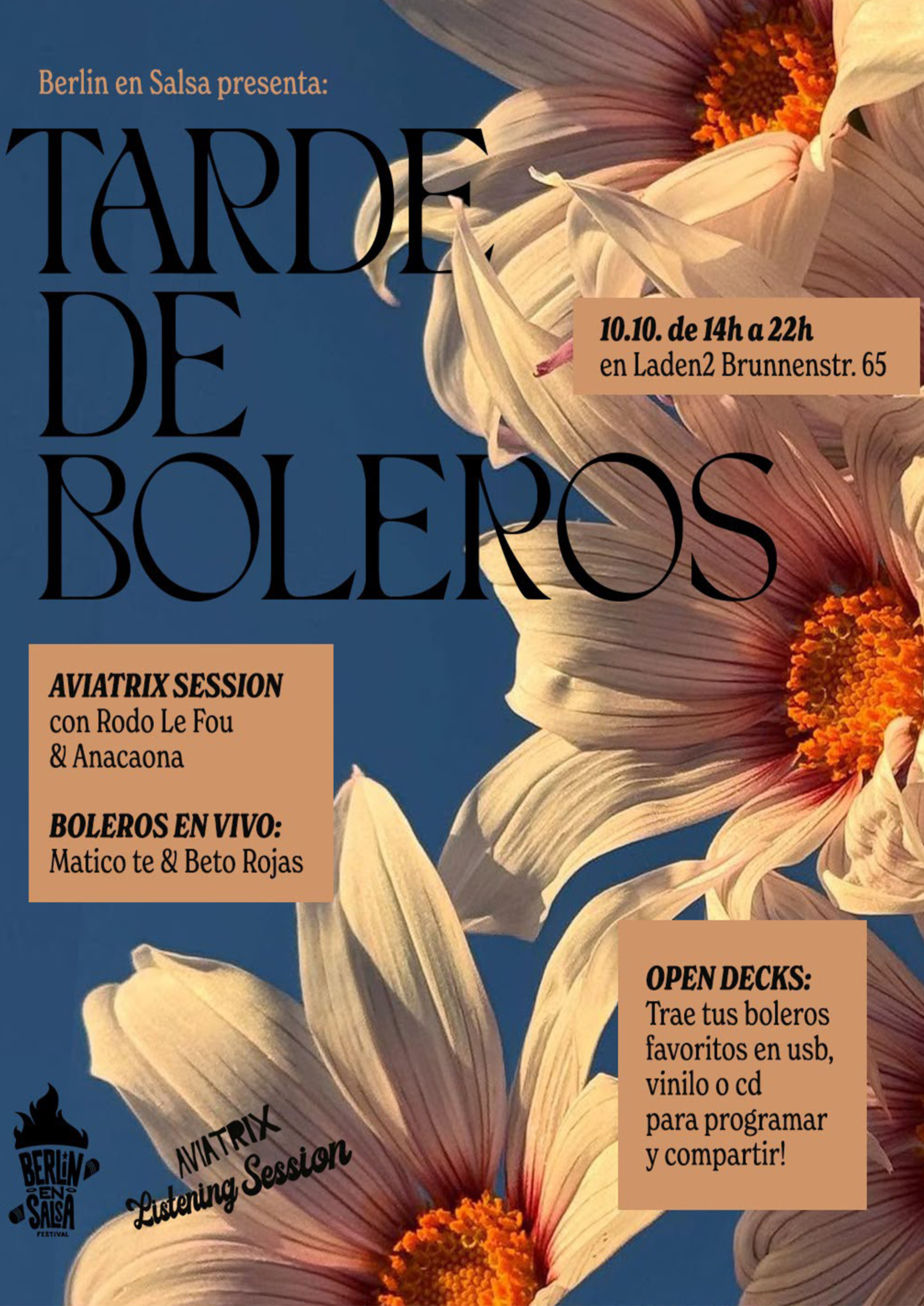 Tarde de Boleros, Aviatrix Listening Session / Berlin en Salsa — October 10, 2026